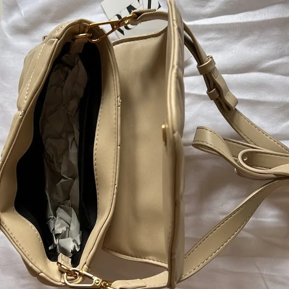 Zara beige quilted crossbody bag - Picture 13 of 16
